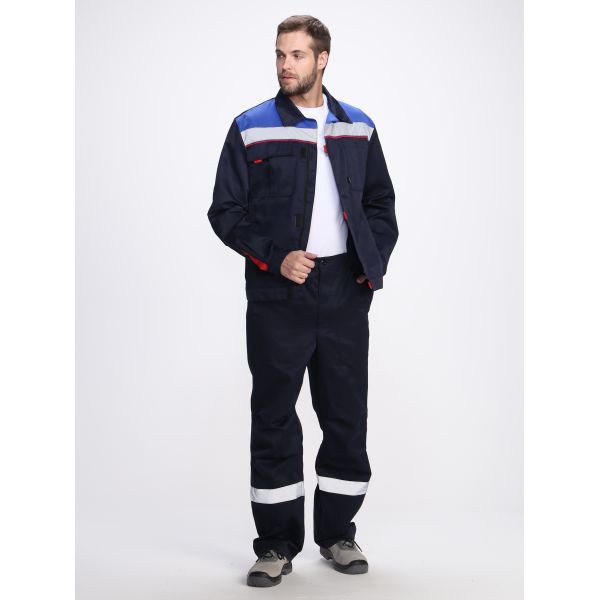 Костюм Фаворит-1 СОП усиленный IMP, ткань Смесовая, 210 г/м2, куртка, брюки, цвет тёмно-синий, васильковый, красный