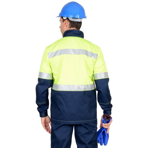Костюм Сириус-Терминал, куртка, полукомбинезон, цвет тёмно-синий с лимонным