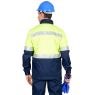 Костюм рабочий мужской Сириус-Терминал, куртка, полукомбинезон, цвет тёмно-синий с лимонным