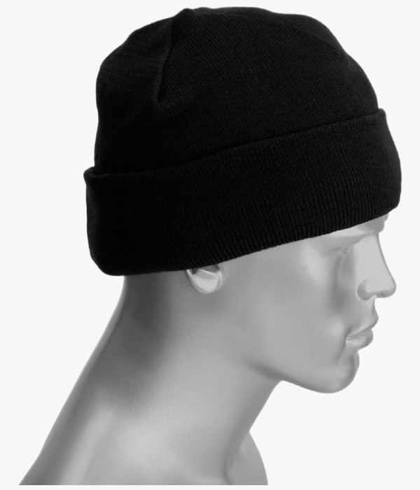 Шапка трикотажная на синтепоне (120 гр/м2) чёрная