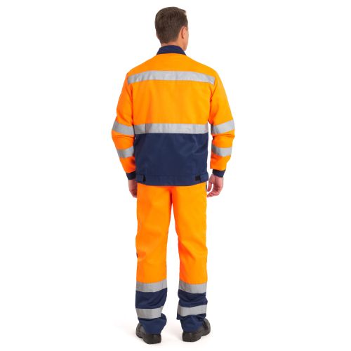 Костюм мужской сигнальный Рассо Трассер, куртка, полукомбинезон, цвет оранжевый с синим