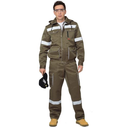 Костюм рабочий мужской летний "Сириус-Титан", куртка, полукомбинезон, цвет хаки, с СОП