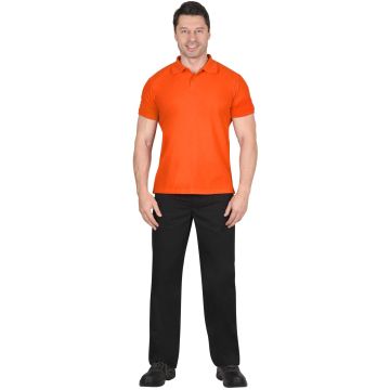 Рубашка-поло оранжевая, короткие рукава с манжетом, плотность 180 гр.кв.м