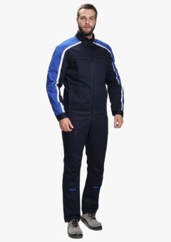 Костюм летний Алькор (тк. Карелия, 260 гр/м2) полукомбинезон, тёмно-синий, васильковый