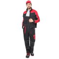 Костюм СИРИУС-АГАТ куртка, п/к черный с красным, ВО отделка, 260 г/м2, 65%ПЭ, 35%ХБ