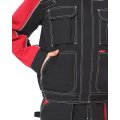 Костюм СИРИУС-АГАТ куртка, п/к черный с красным, ВО отделка, 260 г/м2, 65%ПЭ, 35%ХБ