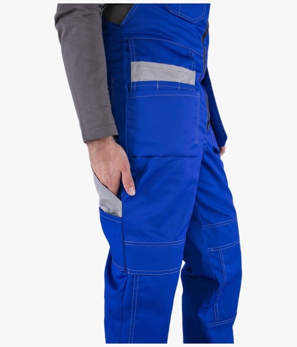 Костюм Союз-Профессионал-2 (тк. Балтекс, 240 гр/м2) полукомбинезон, васильковый, светло-серый, оранжевый