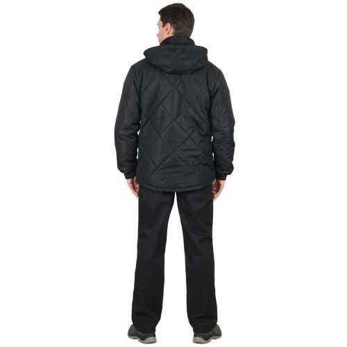 Куртка мужская зимняя "Сириус-Прага-Люкс" чёрная, с капюшоном