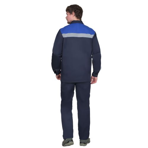Костюм рабочий летний  "Сирис-Стандарт", куртка, брюки, цвет тёмно-синий с васильковым и  СОП 50 мм