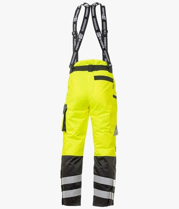 Брюки сигнальные зимние мужские Brodeks KW308, жёлтый, чёрный