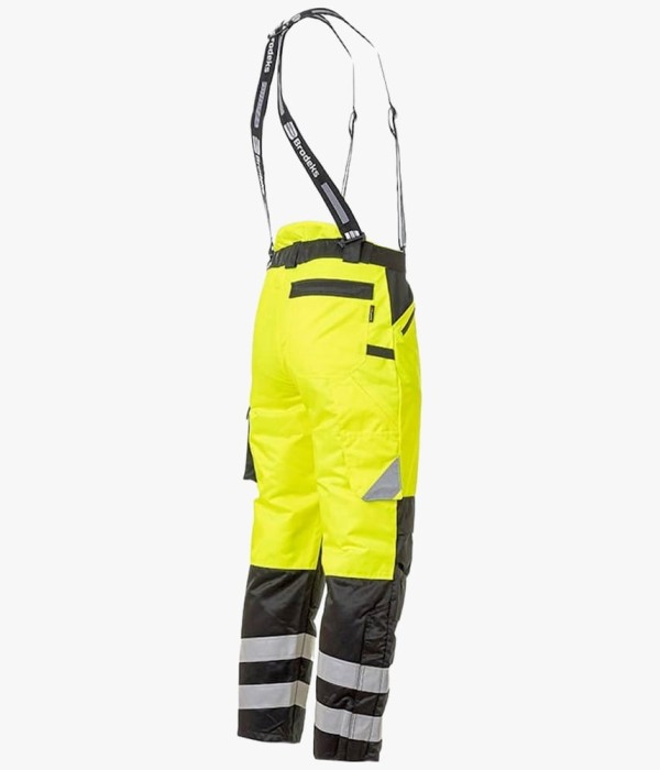 Брюки сигнальные зимние мужские Brodeks KW308, жёлтый, чёрный