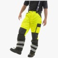Брюки сигнальные зимние мужские Brodeks KW308, жёлтый, чёрный