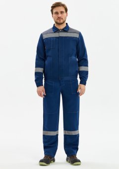 Костюм Лигор-1 СОП К. (тк.Смесовая,210) брюки, т.синий/серый