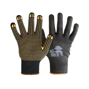 Перчатки Safeprotect НейпДот-Ч, нейлон, ПВХ-точка, цвет чёрный