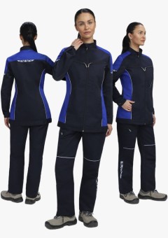 Костюм женский ProfLineSpecialist-2 (тк.Смесовая,240) полукомбинезон, тёмно-синий, васильковый