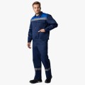 Костюм мужской Квайл-2 СОП (тк.Смесовая,210) полукомбинезон, тёмно-синий, васильковый