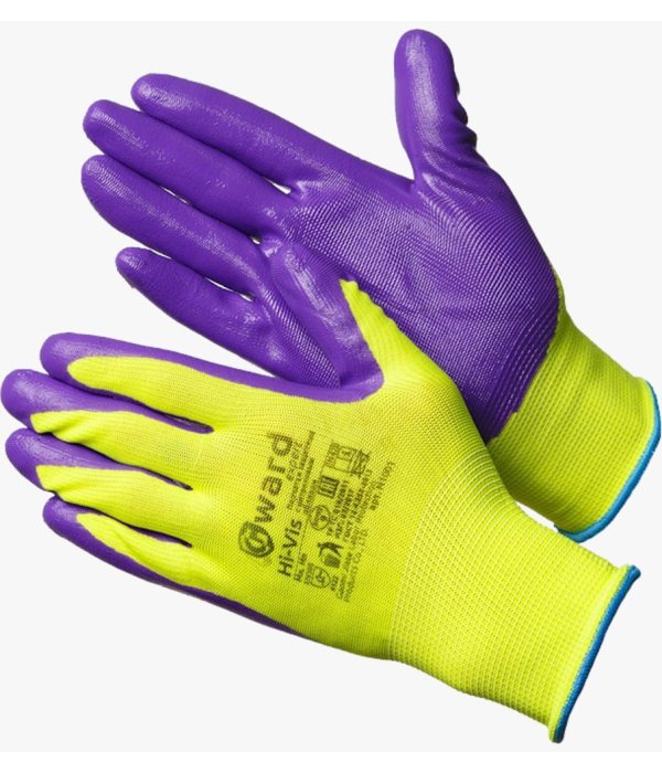Перчатки из полиэстера/нейлона с нитриловым покрытием (Hi-Vis) Gward
