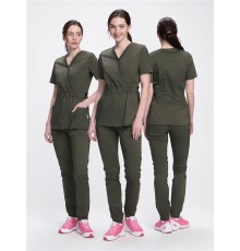 Костюм женский хирургический Модерн-004 (тк.Стрейч,120) MedLine, хаки