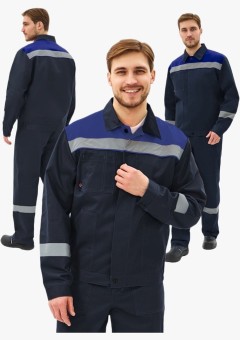 Костюм мужской Липецк-1 СОП CH (тк.Смесовая,280) брюки, тёмно-синий, васильковый