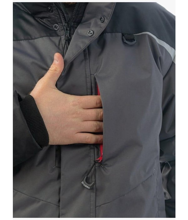 Куртка зимняя мужская Brodeks KW 231, серый, чёрный