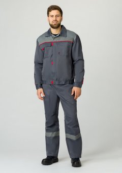 Костюм Флофт-1 СОП (тк.Смесовая,210) брюки, т.серый/серый