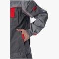 Костюм Союз-Профессионал-1 (тк. Балтекс, 240 гр/м2) брюки, тёмно-серый, светло-серый, красный