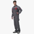 Костюм Союз-Профессионал-1 (тк. Балтекс, 240 гр/м2) брюки, тёмно-серый, светло-серый, красный