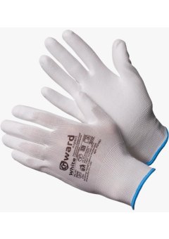 Перчатки из полиэстера/нейлона белого цвета с полиуретановым покрытием White Gward