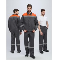 Костюм Легион-1 СОП (тк.Смесовая,210) брюки, т.серый/оранжевый