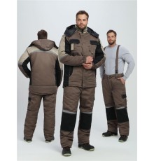 Костюм зимний Мега IMP (тк.Смесовая,240) брюки, коричневый/черный/бежевый