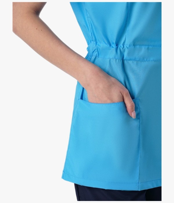 Костюм женский Симпл-001 (тк.Смесовая,120) MedLine, тёмно-синий, голубой