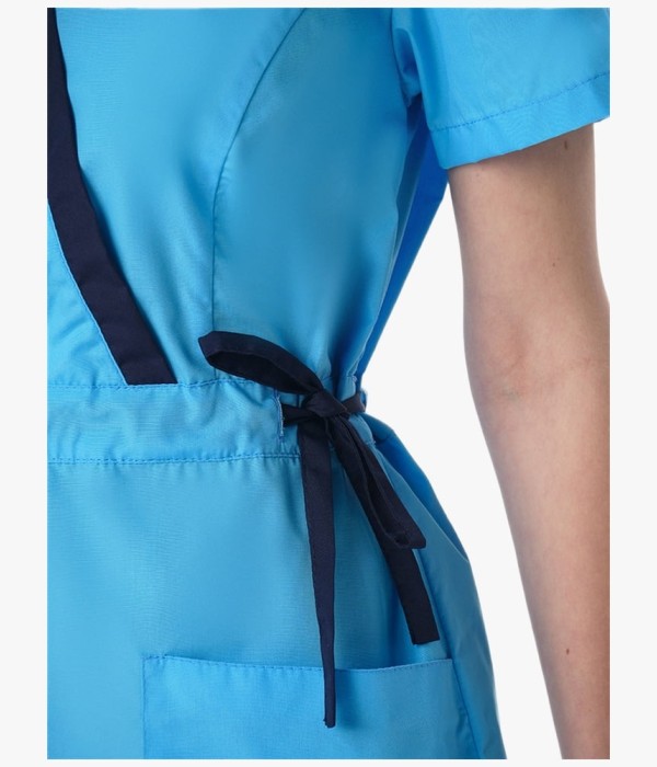 Костюм женский Симпл-001 (тк.Смесовая,120) MedLine, тёмно-синий, голубой