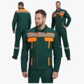 Костюм мужской Итрорис-1 СОП (тк.Саржа,250) брюки, тёмно-зелёный, оранжевый