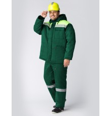 Костюм зимний Партнер NEW (Смесовая, 210) п/к, зеленый/лимон