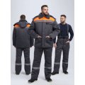 Костюм зимний на пуговицах Квайл-1 СОП (тк.Смесовая,210) брюки, т.серый/оранжевый