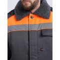 Костюм зимний на пуговицах Квайл-1 СОП (тк.Смесовая,210) брюки, т.серый/оранжевый