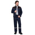 Костюм СИРИУС-ПРАКТИК куртка, брюки, темно-синий с черным и СОП, 240 г/м2, 80%ПЭ, 20%ХБ