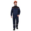 Костюм СИРИУС-ПРАКТИК куртка, брюки, темно-синий с черным и СОП, 240 г/м2, 80%ПЭ, 20%ХБ