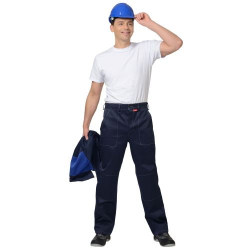 Костюм рабочий мужской летний Сириус-Аспект-Стандарт, куртка, брюки, цвет тёмно-синий с васильковым