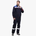 Костюм мужской Флофт-2 СОП У. (тк.Смесовая,210) полукомбинезон, тёмно-синий, васильковый, красный