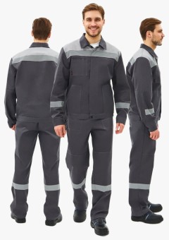 Костюм мужской Липецк-1 СОП CH (тк.Смесовая,280) брюки, тёмно-серый, светло-серый