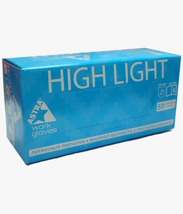 Перчатки латексные неопудренные Astra High Light Gward