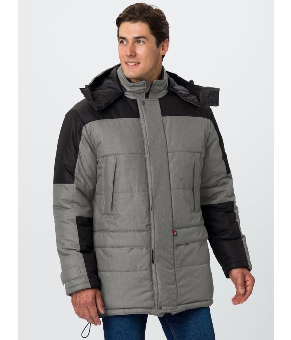 Куртка зимняя Премиум CH (тк.Мембрана), т.серый меланж/черный