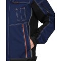 Куртка СИРИУС-ПРЕСТИЖ кор., синяя с черным и оранжевой отделкой, 245 г/м2, 65%ПЭ, 35%ХБ