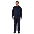 Куртка СИРИУС-ПРЕСТИЖ кор., синяя с черным и оранжевой отделкой, 245 г/м2, 65%ПЭ, 35%ХБ