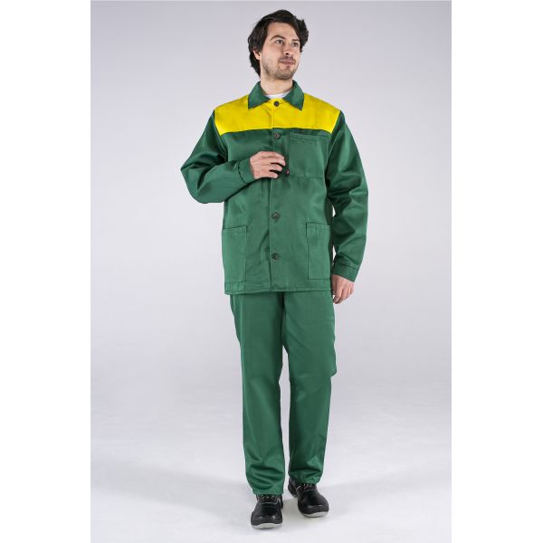 Костюм Стандарт, ткань Смесовая, 210 г/м2, куртка, брюки, цвет зелёный, жёлтый