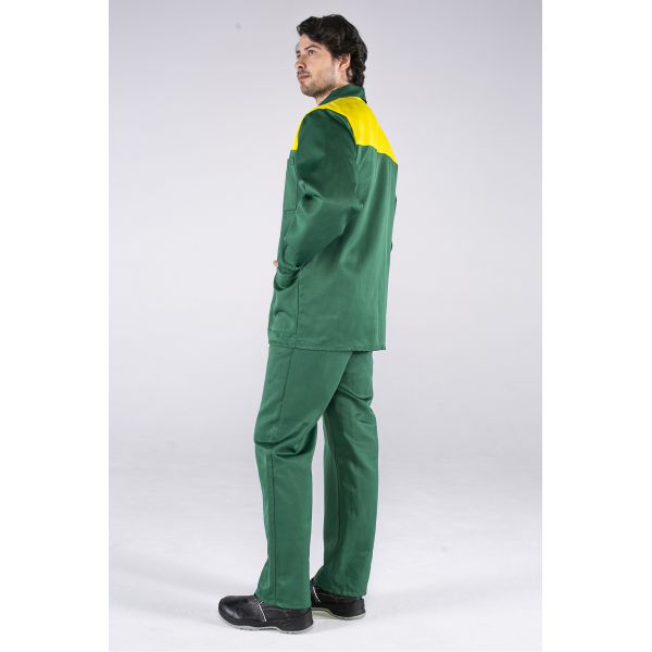 Костюм Стандарт, ткань Смесовая, 210 г/м2, куртка, брюки, цвет зелёный, жёлтый