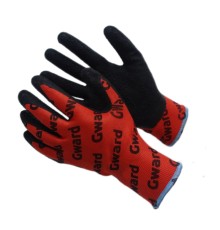 Red with GWARD LOGOS Перчатки нейлоновые с текстурированным латексным покрытием