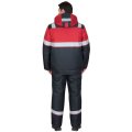 Костюм СИРИУС-НАВИГАТОР-1М зимний, куртка кор., п/к, тёмно-серый с красным и СОП