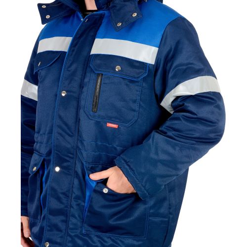Костюм мужской зимний Сириус-Титан, куртка длинная, полукомбинезон, цвет тёмно-синий, с СОП 50 мм